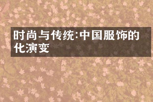 时尚与传统:中国服饰的文化演变