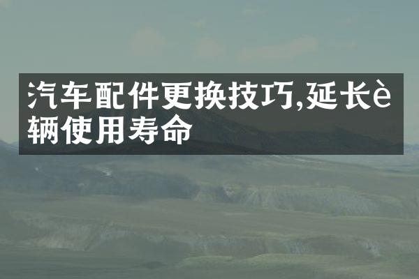 汽车配件更换技巧,延长车辆使用寿命