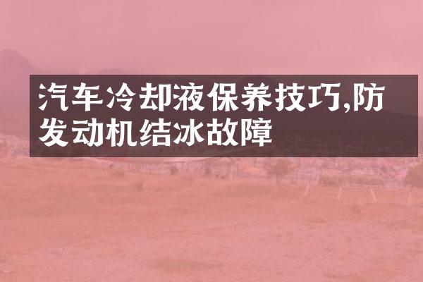 汽车冷却液保养技巧,防止发动机结冰故障
