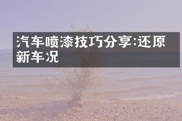汽车喷漆技巧分享:还原崭新车况