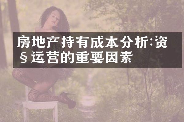 房地产持有成本分析:资产运营的重要因素