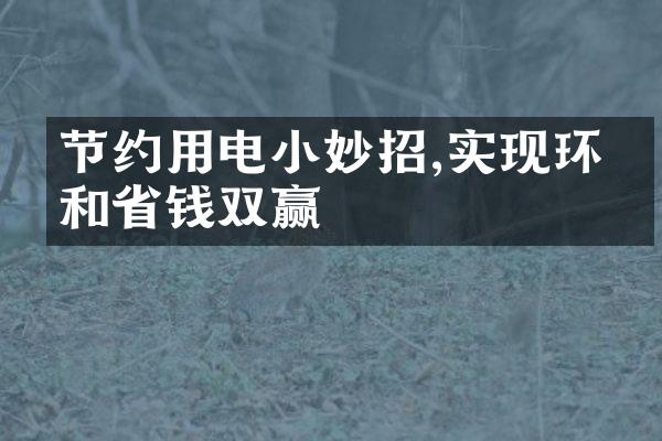 节约用电小妙招,实现环保和省钱双赢