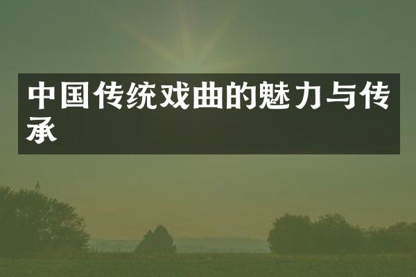 中国传统戏曲的魅力与传承