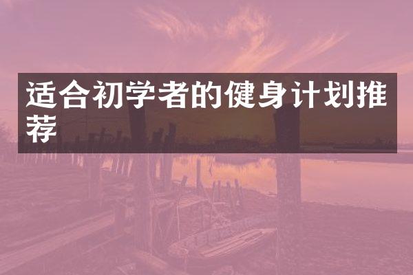 适合初学者的健身计划推荐