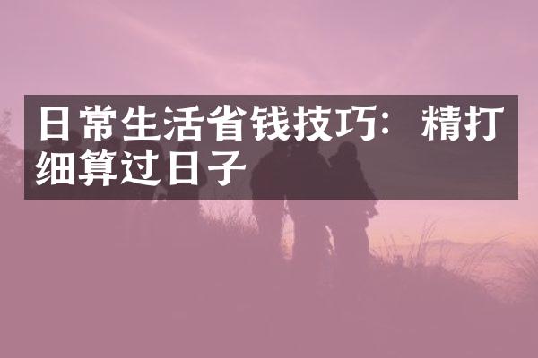 日常生活省钱技巧：精打细算过日子