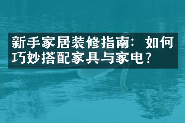 新手家居装修指南：如何巧妙搭配家具与家电？