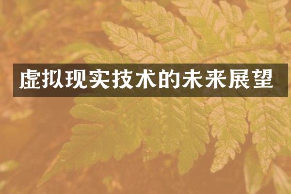虚拟现实技术的未来展望
