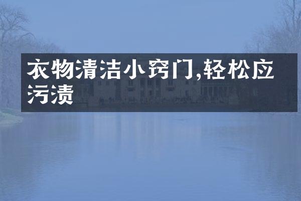 衣物清洁小窍门,轻松应对污渍