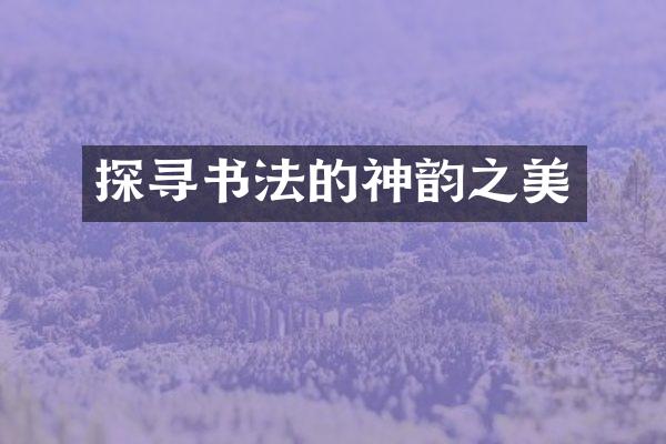 探寻书法的神韵之美