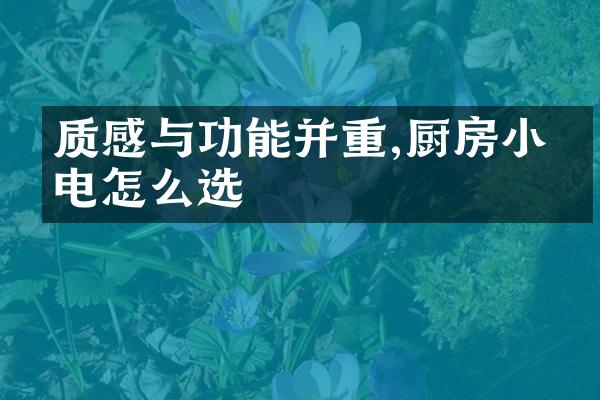 质感与功能并重,厨房小家电怎么选