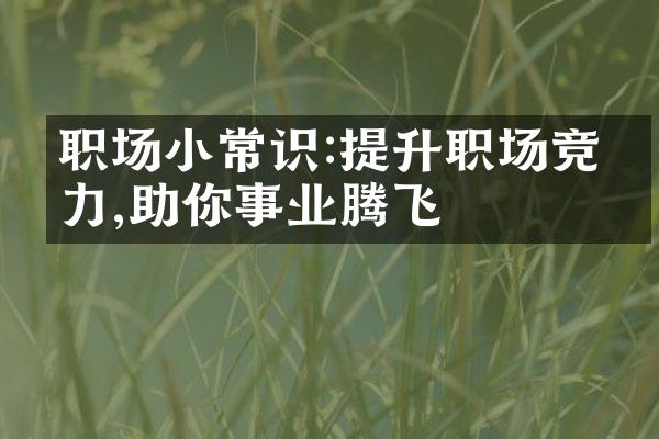 职场小常识:提升职场竞争力,助你事业腾飞