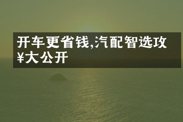 开车更省钱,汽配智选攻略大公开