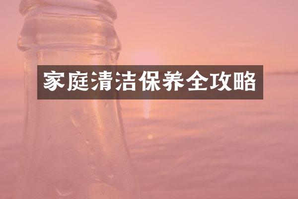 家庭清洁保养全攻略