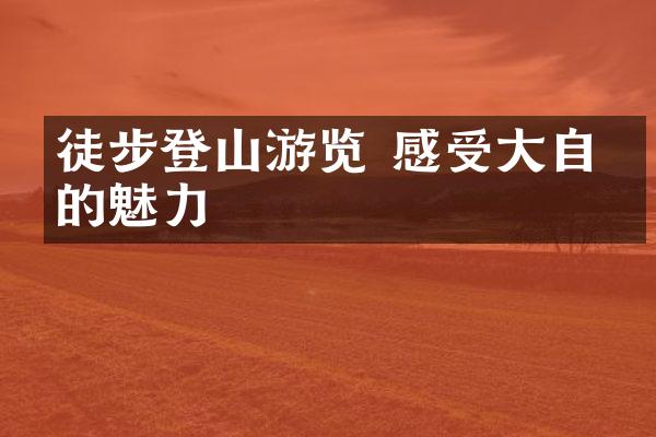 徒步登山游览 感受大自然的魅力