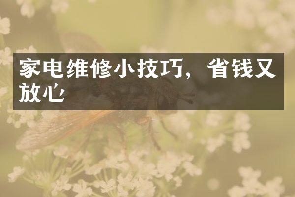 家电维修小技巧，省钱又放心