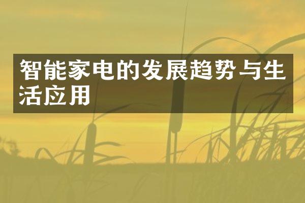智能家电的发展趋势与生活应用