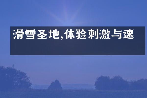 滑雪圣地,体验刺激与速度