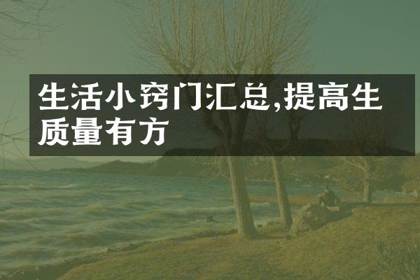 生活小窍门汇总,提高生活质量有方