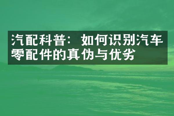 汽配科普：如何识别汽车零配件的真伪与优劣