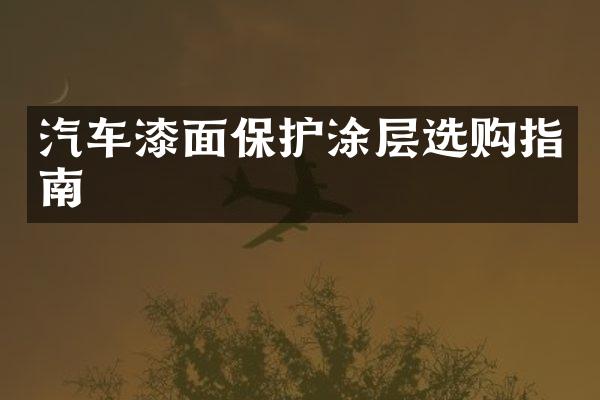 汽车漆面保护涂层选购指南