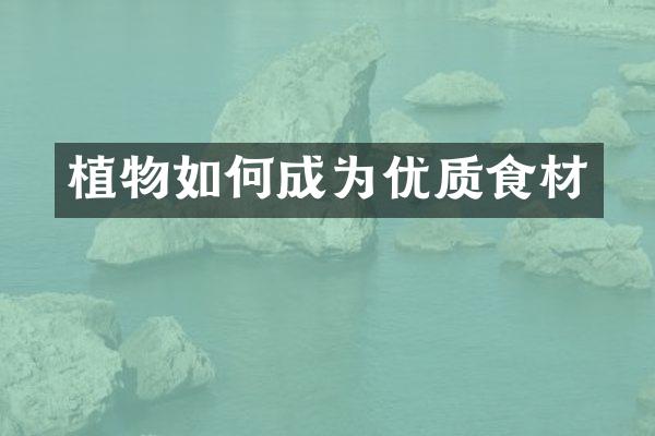 植物如何成为优质食材