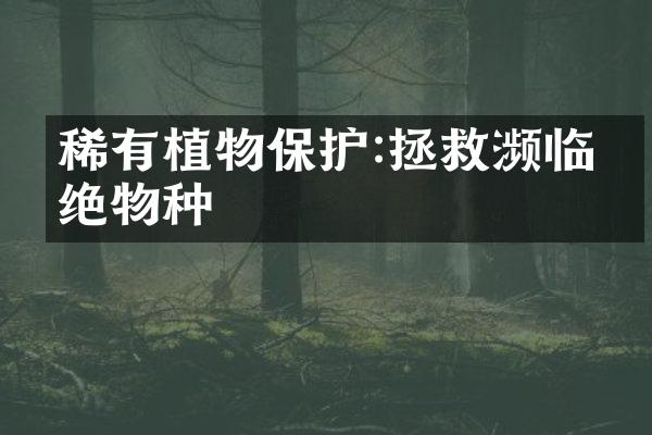 稀有植物保护:拯救濒临灭绝物种