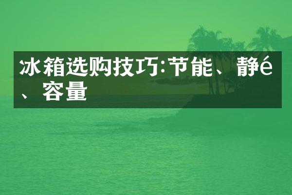 冰箱选购技巧:节能、静音、容量