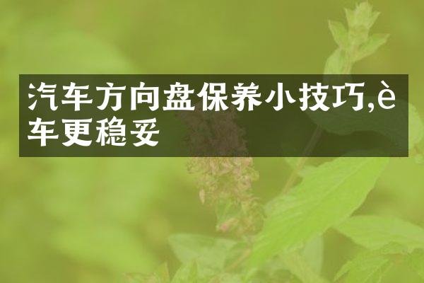 汽车方向盘保养小技巧,行车更稳妥