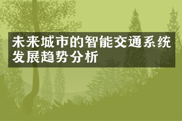 未来城市的智能交通系统发展趋势分析