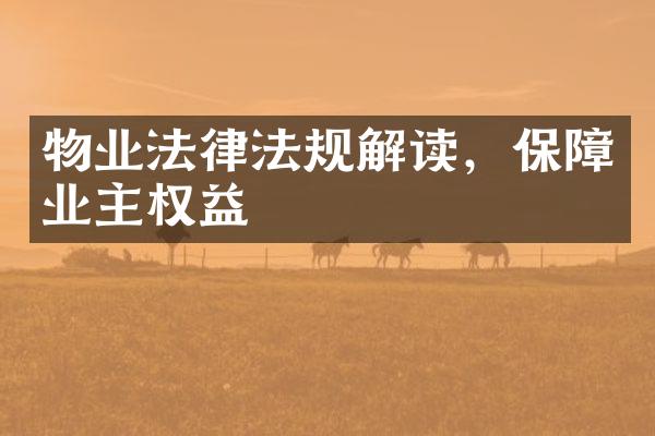 物业法律法规解读，保障业主权益