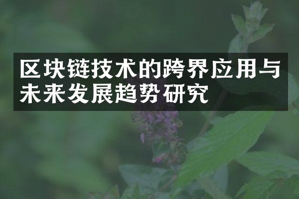 区块链技术的跨界应用与未来发展趋势研究