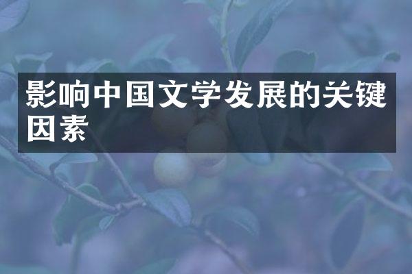 影响中国文学发展的关键因素