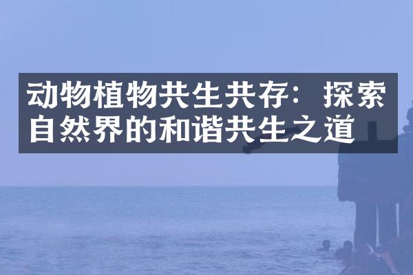 动物植物共生共存：探索自然界的和谐共生之道