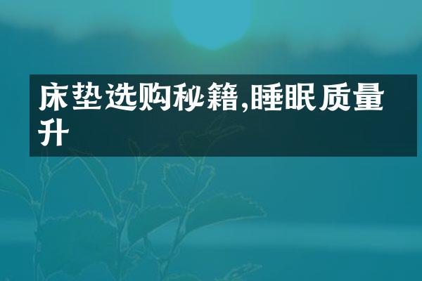 床垫选购秘籍,睡眠质量提升