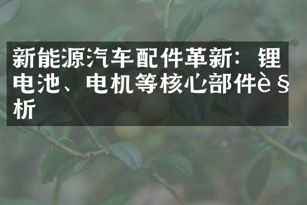 新能源汽车配件革新：锂电池、电机等核心部件解析