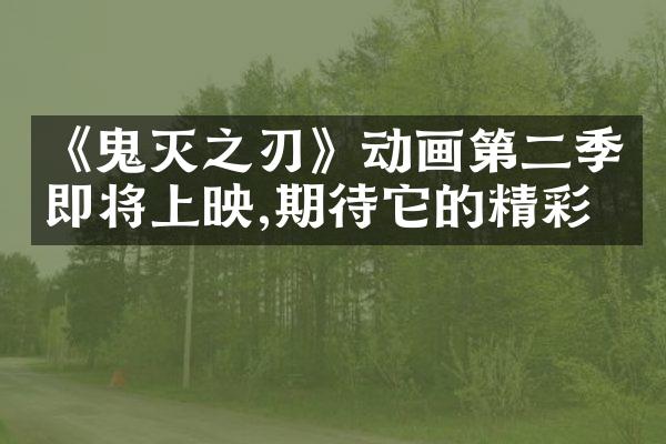 《鬼灭之刃》动画第二季即将上映,期待它的精彩