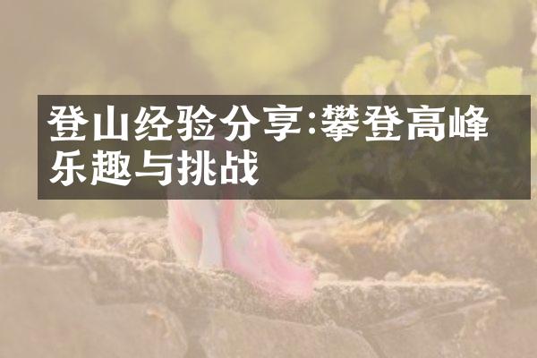 登山经验分享:攀登高峰的乐趣与挑战