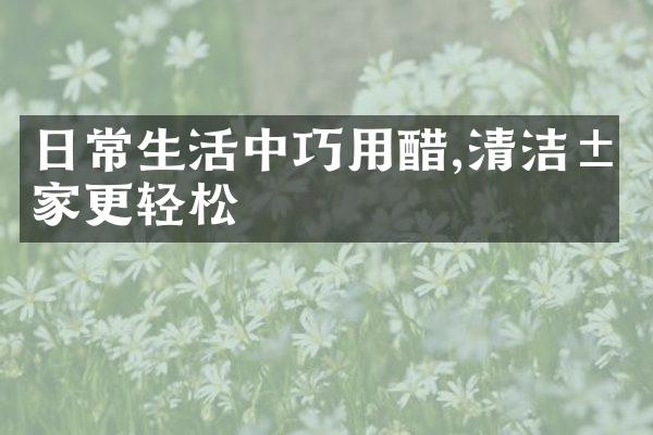 日常生活中巧用醋,清洁居家更轻松