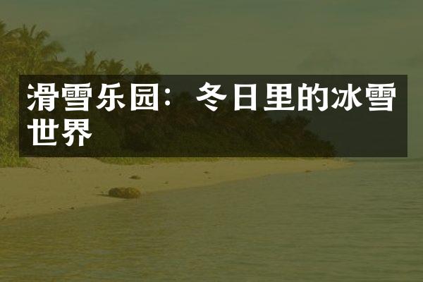 滑雪乐园：冬日里的冰雪世界