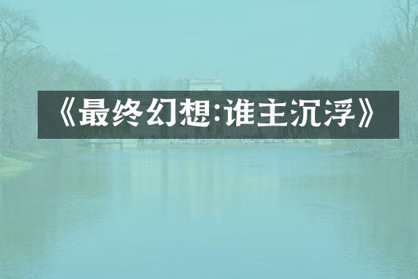 《最终幻想:谁主沉浮》