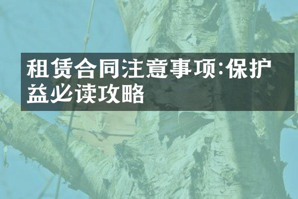 租赁合同注意事项:保护权益必读攻略