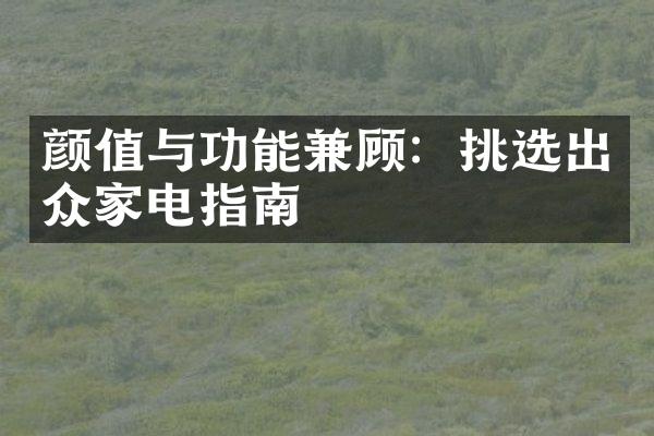 颜值与功能兼顾：挑选出众家电指南