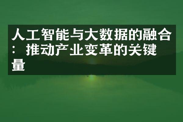人工智能与大数据的融合：推动产业变革的关键力量