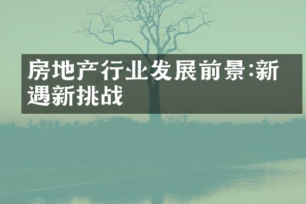 房地产行业发展前景:新机遇新挑战