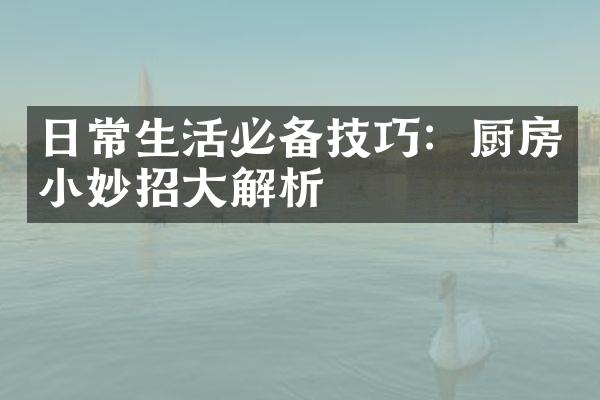 日常生活必备技巧：厨房小妙招大解析