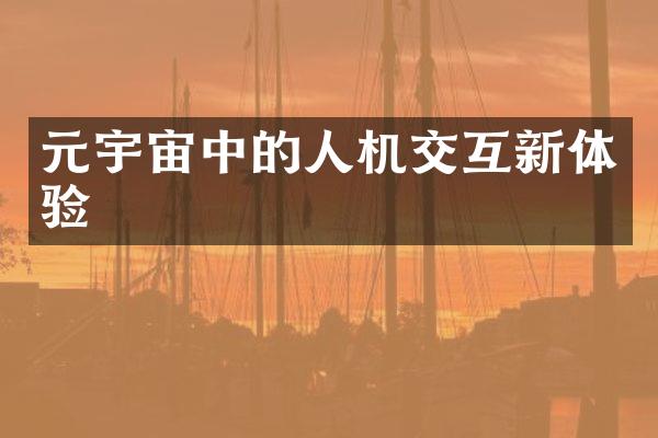 元宇宙中的人机交互新体验