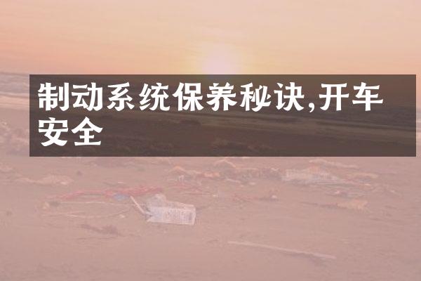 制动系统保养秘诀,开车更安全