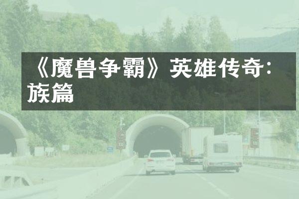 《魔兽争霸》英雄传奇:人族篇