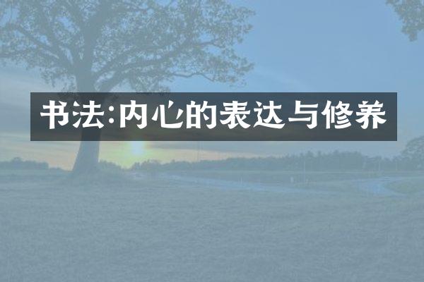 书法:内心的表达与修养