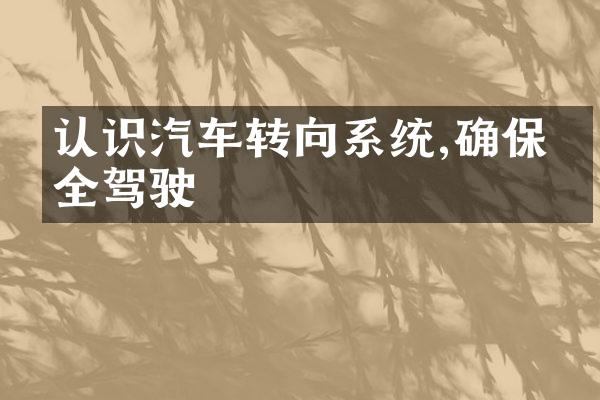 认识汽车转向系统,确保安全驾驶